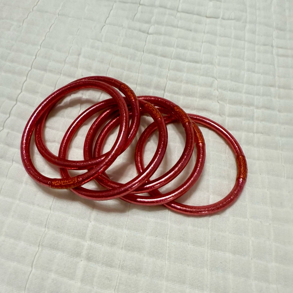 Pink All Weather Bangles Set - Picture 2 of 2